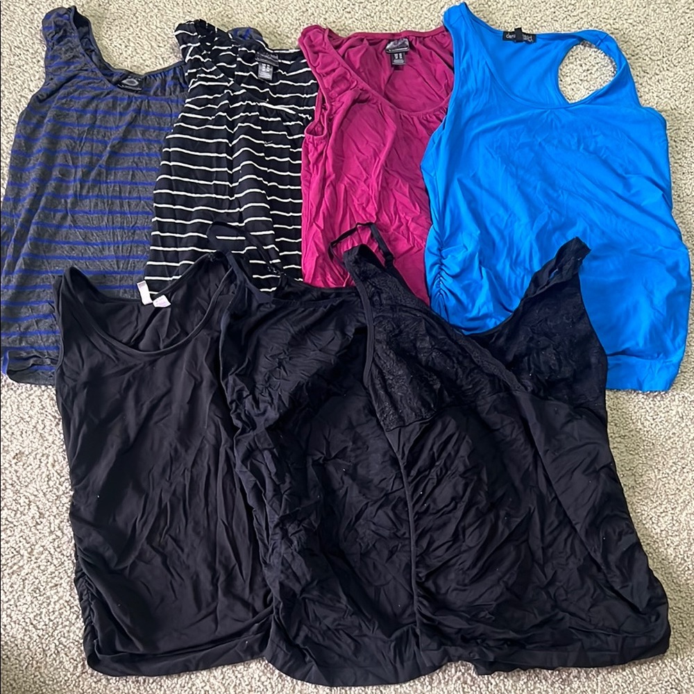 Maternity Women's Tank & Sleeveless Tops Pack - Black, Blue, Pink, Navy